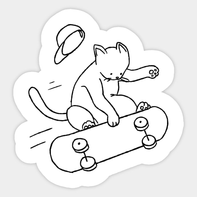 Skate Cat Sticker by TheCaptainAlso